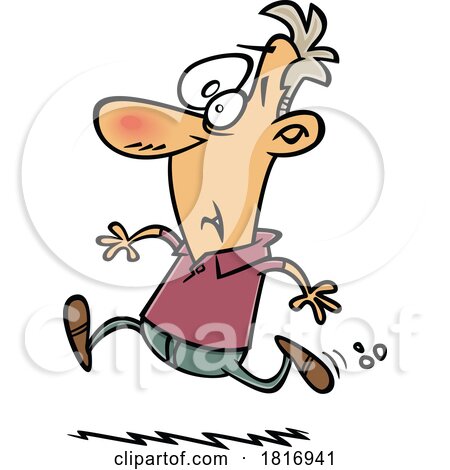 Cartoon Man Fleeing Licensed Clipart by toonaday