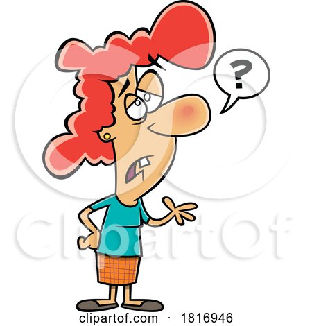 Cartoon Woman Asking a Stupid Question Licensed Clipart by toonaday