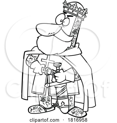 Cartoon Black and White King Richard Licensed Clipart by toonaday