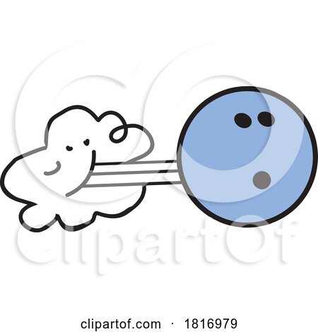 Cartoon Rolling Bowling Ball Licensed Clipart by Johnny Sajem