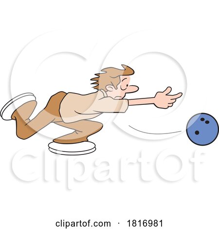 Cartoon Man Bowling Licensed Clipart by Johnny Sajem