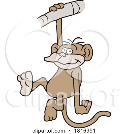 Cartoon Monkey Hanging Around Licensed Clipart by Johnny Sajem