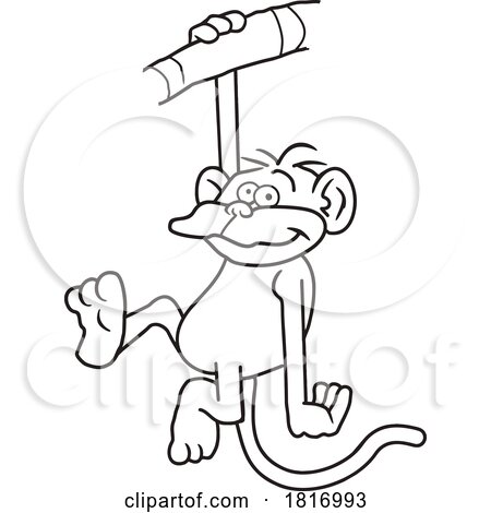 Cartoon Monkey Hanging Around Licensed Clipart by Johnny Sajem