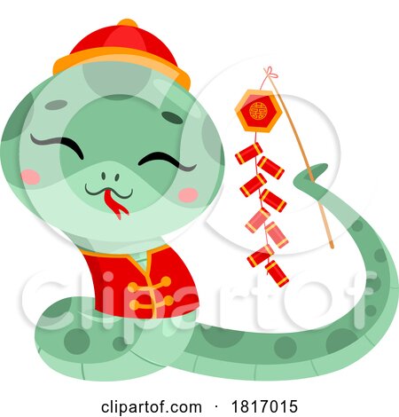 Cartoon Cute Chinese Snake Licensed Clipart by Hit Toon