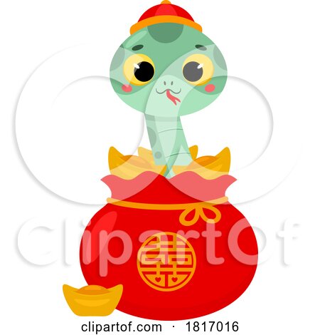 Cartoon Cute Chinese Snake Licensed Clipart by Hit Toon