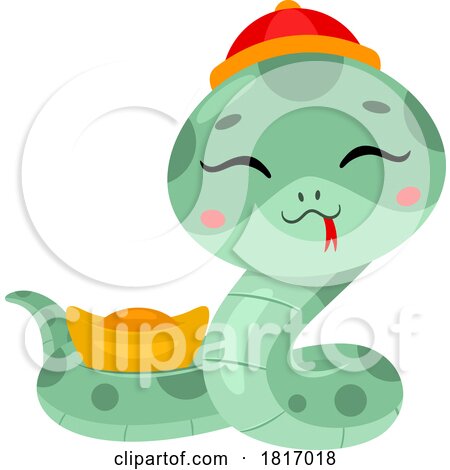 Cartoon Cute Chinese Snake Licensed Clipart by Hit Toon