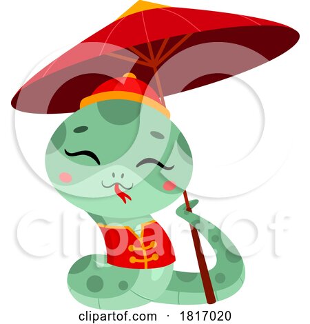 Cartoon Cute Chinese Snake Licensed Clipart by Hit Toon