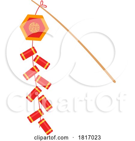 Cartoon Chinese New Year Firecrackers Licensed Clipart by Hit Toon