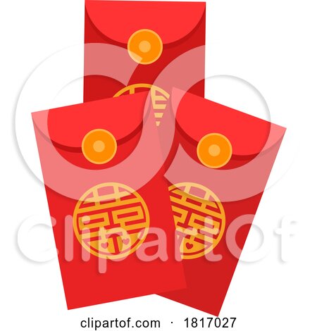 Cartoon Chinese New Year Lucky Money Pockets Licensed Clipart by Hit Toon