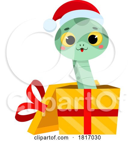 Cartoon Cute Christmas Snake Licensed Clipart by Hit Toon