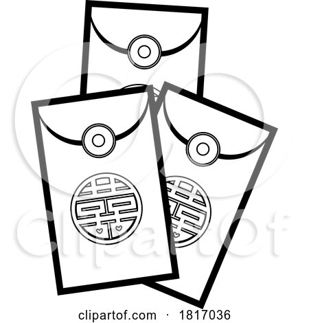 Cartoon Chinese New Year Lucky Money Pockets Licensed Clipart by Hit Toon