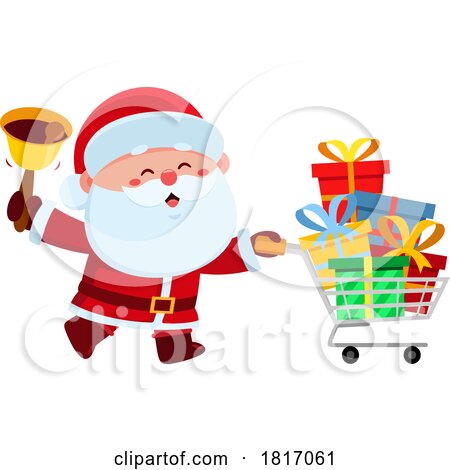 Cartoon Santa Claus Ringing a Bell Licensed Clipart by Hit Toon