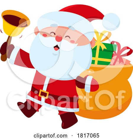 Cartoon Santa Claus Ringing a Bell Licensed Clipart by Hit Toon