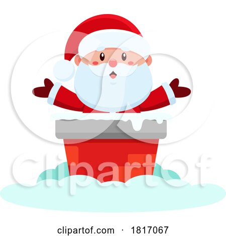 Cartoon Santa Claus in a Chimney Licensed Clipart by Hit Toon