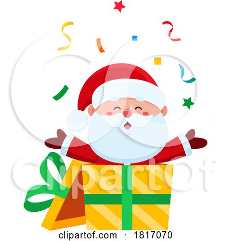 Cartoon Santa Claus Surprise Licensed Clipart by Hit Toon