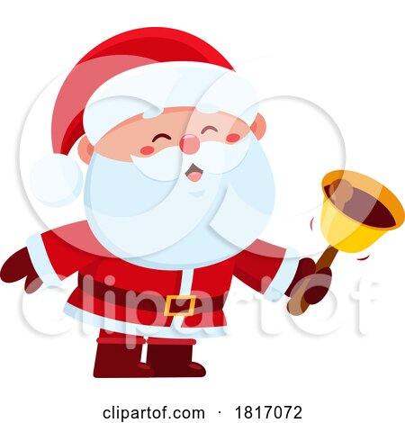 Cartoon Santa Claus Ringing a Bell Licensed Clipart by Hit Toon