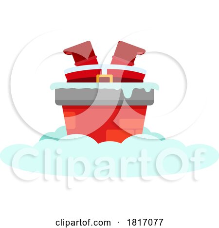 Cartoon Santa Claus Feet in a Chimney Licensed Clipart by Hit Toon