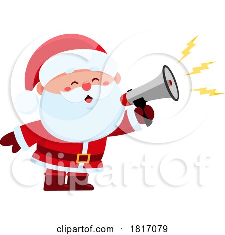 Cartoon Santa Claus Using a Megaphone Licensed Clipart by Hit Toon