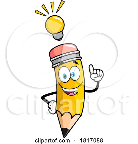 Cartoon Smart Pencil Mascot Licensed Clipart by Hit Toon