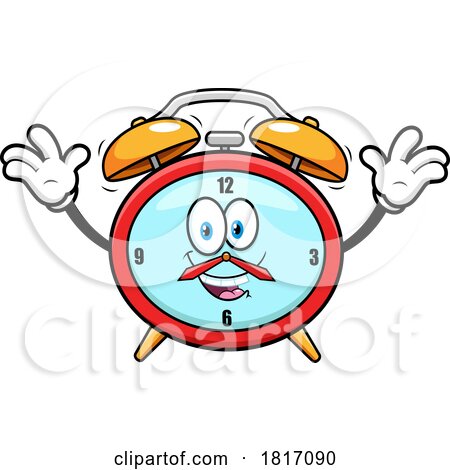 Cartoon Alarm Clock Mascot Licensed Clipart by Hit Toon