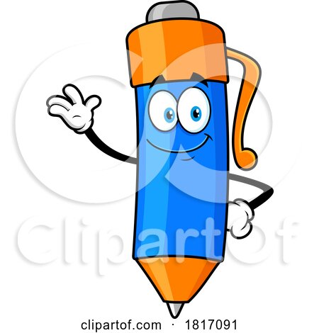 Cartoon Pen Mascot Licensed Clipart by Hit Toon