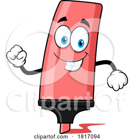 Cartoon Marker Mascot Licensed Clipart by Hit Toon