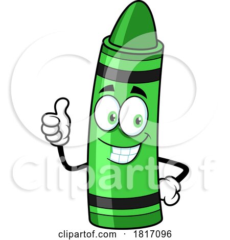 Cartoon Green Crayon Mascot Licensed Clipart by Hit Toon