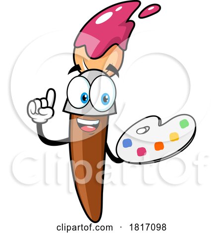 Cartoon Paintbrush Mascot Licensed Clipart by Hit Toon