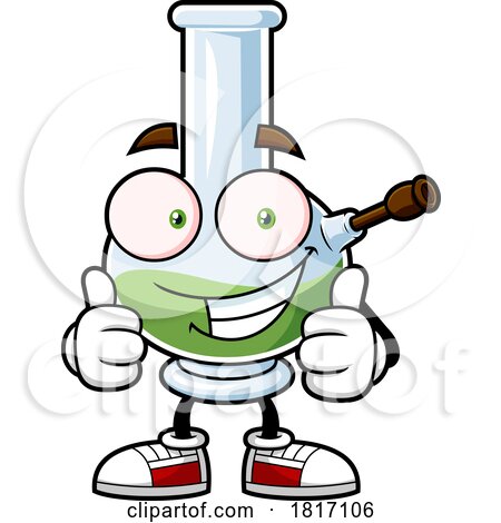 Cartoon Bong Mascot Holding 2 Thumbs up Licensed Clipart by Hit Toon