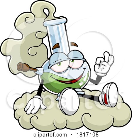 Cartoon Bong Mascot Smoking Licensed Clipart by Hit Toon