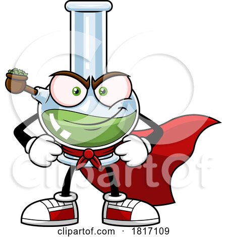 Cartoon Bong Mascot Wearing a Cape Licensed Clipart by Hit Toon