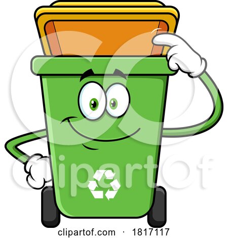 Cartoon Recycle Bin Mascot Licensed Clipart by Hit Toon