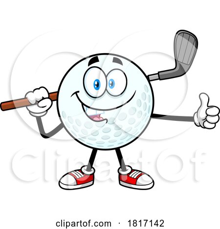 Cartoon Golf Ball Mascot Licensed Clipart by Hit Toon