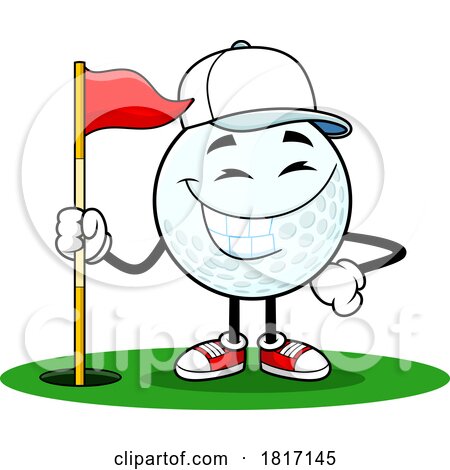 Cartoon Golf Ball Mascot Licensed Clipart by Hit Toon