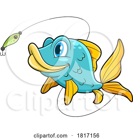 Cartoon Fish and Lure Licensed Clipart by Hit Toon