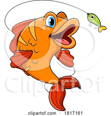 Cartoon Fish and Lure Licensed Clipart by Hit Toon