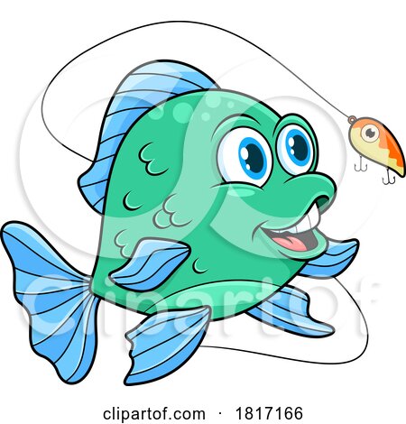 Cartoon Fish and Lure Licensed Clipart by Hit Toon