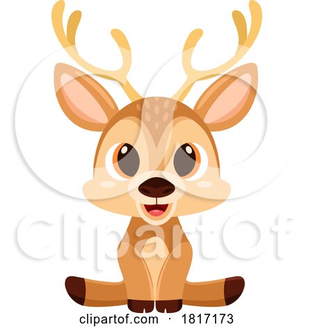 Cartoon Happy Deer Licensed Clipart by Hit Toon