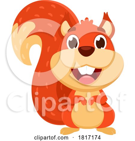 Cartoon Happy Squirrel Licensed Clipart by Hit Toon