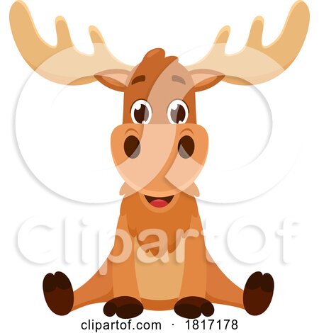 Cartoon Happy Moose Licensed Clipart by Hit Toon