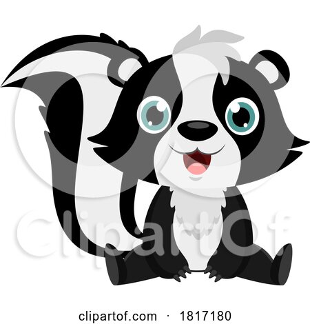 Cartoon Happy Skunk Licensed Clipart by Hit Toon