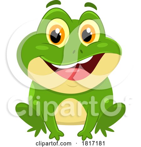 Cartoon Happy Frog Licensed Clipart by Hit Toon