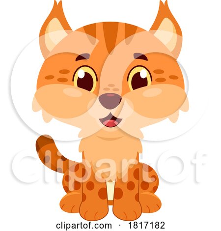 Cartoon Happy Bobcat Licensed Clipart by Hit Toon