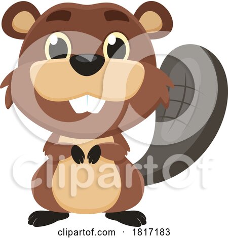 Cartoon Happy Beaver Licensed Clipart by Hit Toon