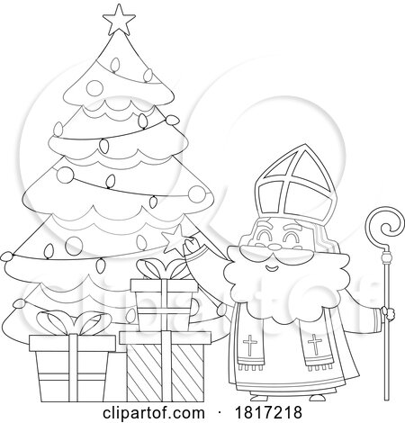 Cartoon Saint Nicholas Licensed Clipart by Hit Toon