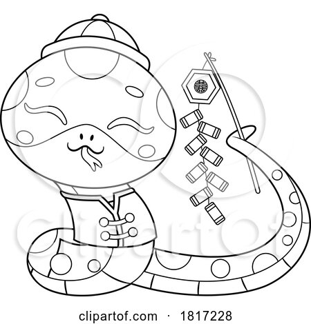 Cartoon Cute Chinese Snake Licensed Clipart by Hit Toon