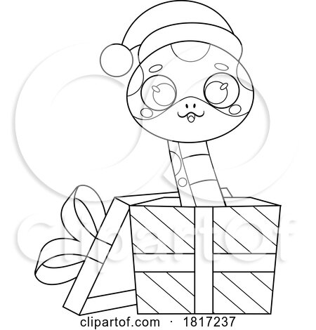 Cartoon Cute Christmas Snake Licensed Clipart by Hit Toon