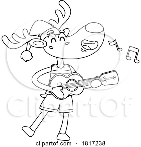 Cartoon Christmas Reindeer on Vacation Licensed Clipart by Hit Toon