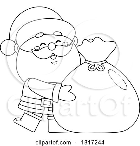 Cartoon Santa Claus with His Sack Licensed Clipart by Hit Toon