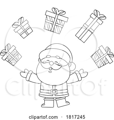 Cartoon Santa Claus with Gifts Licensed Clipart by Hit Toon